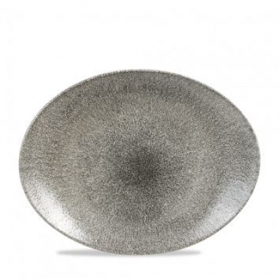 Блюдо овальное 31,7х25,5 см, без борта, Raku Quartz Black