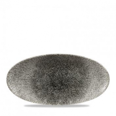 Блюдо овальное Chefs 29,9х15 см, без борта, Raku Quartz Black