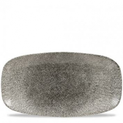 Блюдо прямоугольное 35,5х18,9 см, без борта, Raku Quartz Black