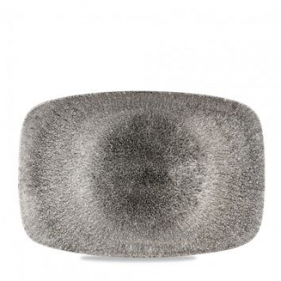 Блюдо прямоугольное 35,5х24,5 см, без борта, Raku Quartz Black