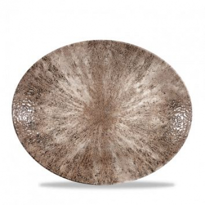 Блюдо овальное 31,7х25,5 см, без борта, Stone Zircon Brown