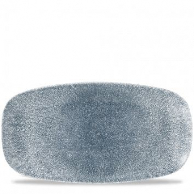 Блюдо прямоугольное 35,5х18,9 см, без борта, Raku Topaz Blue